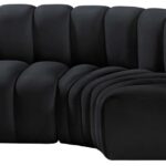 Arc 84" Velvet Upholstered 3pc. Modular Sectional