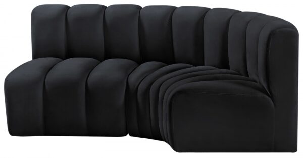 Arc 84" Velvet Upholstered 3pc. Modular Sectional