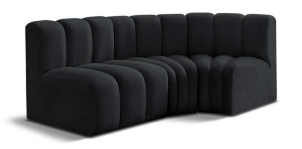 Arc 84" Velvet Upholstered 3pc. Modular Sectional