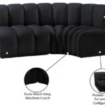 Arc 84" Velvet Upholstered 3pc. Modular Sectional