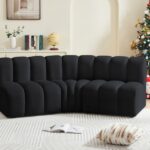 Arc 86" Velvet Upholstered 3pc. Modular Sectional