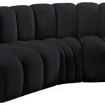 Arc 86" Velvet Upholstered 3pc. Modular Sectional
