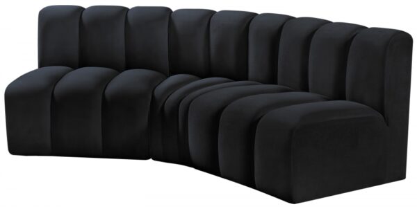 Arc 86" Velvet Upholstered 3pc. Modular Sectional