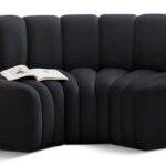 Arc 80" Velvet Upholstered 3pc. Modular Sectional