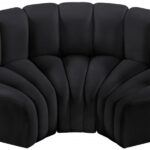 Arc 80" Velvet Upholstered 3pc. Modular Sectional