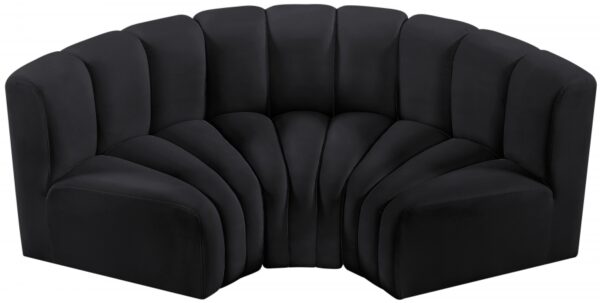 Arc 80" Velvet Upholstered 3pc. Modular Sectional