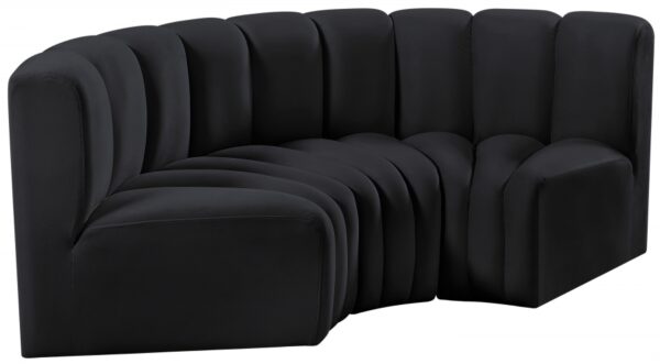 Arc 80" Velvet Upholstered 3pc. Modular Sectional