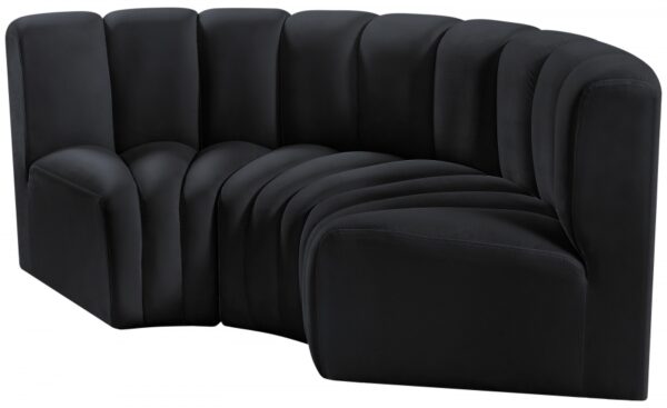 Arc 80" Velvet Upholstered 3pc. Modular Sectional