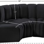 Arc 80" Velvet Upholstered 3pc. Modular Sectional