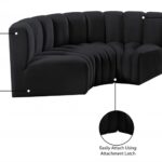 Arc 80" Velvet Upholstered 3pc. Modular Sectional