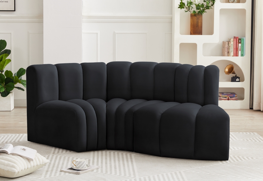 Arc 70" Velvet Upholstered 3pc. Modular Sectional