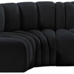 Arc 70" Velvet Upholstered 3pc. Modular Sectional