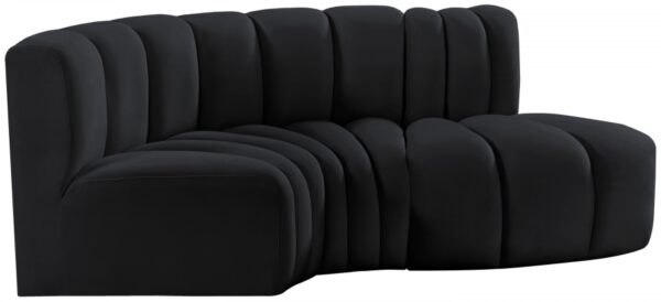 Arc 70" Velvet Upholstered 3pc. Modular Sectional