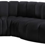 Arc 70" Velvet Upholstered 3pc. Modular Sectional