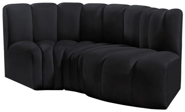 Arc 70" Velvet Upholstered 3pc. Modular Sectional