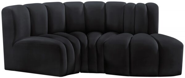 Arc 70" Velvet Upholstered 3pc. Modular Sectional