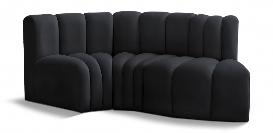 Arc 70" Velvet Upholstered 3pc. Modular Sectional
