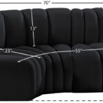 Arc 70" Velvet Upholstered 3pc. Modular Sectional