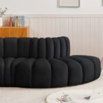 Arc 77" Velvet Upholstered 3pc. Modular Sectional