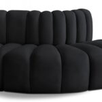 Arc 77" Velvet Upholstered 3pc. Modular Sectional