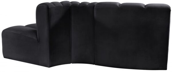 Arc 77" Velvet Upholstered 3pc. Modular Sectional