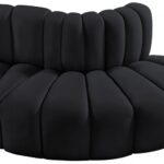 Arc 77" Velvet Upholstered 3pc. Modular Sectional
