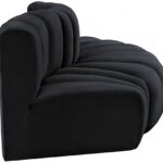 Arc 77" Velvet Upholstered 3pc. Modular Sectional