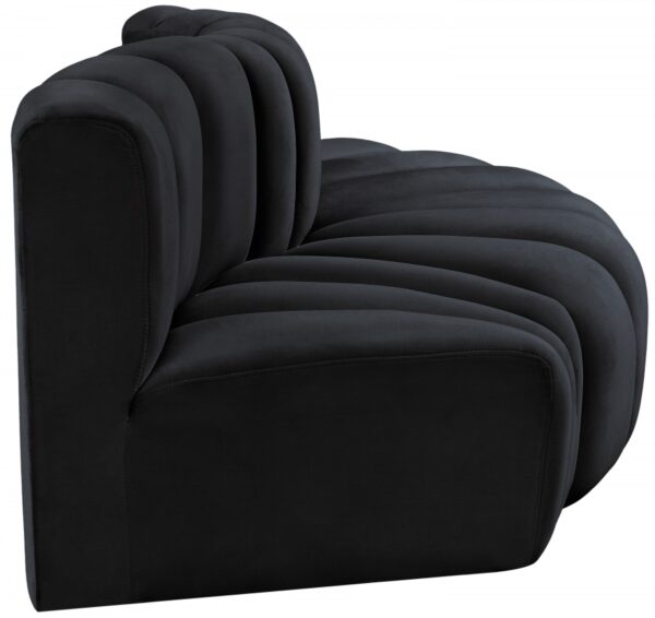 Arc 77" Velvet Upholstered 3pc. Modular Sectional