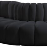 Arc 77" Velvet Upholstered 3pc. Modular Sectional