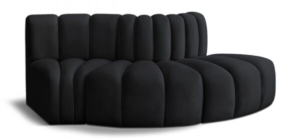 Arc 77" Velvet Upholstered 3pc. Modular Sectional
