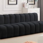Arc 89.5" Velvet Upholstered 3pc. Modular Sectional