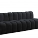 Arc 89.5" Velvet Upholstered 3pc. Modular Sectional
