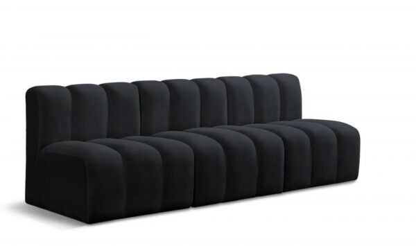 Arc 89.5" Velvet Upholstered 3pc. Modular Sectional