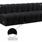 Arc 89.5" Velvet Upholstered 3pc. Modular Sectional
