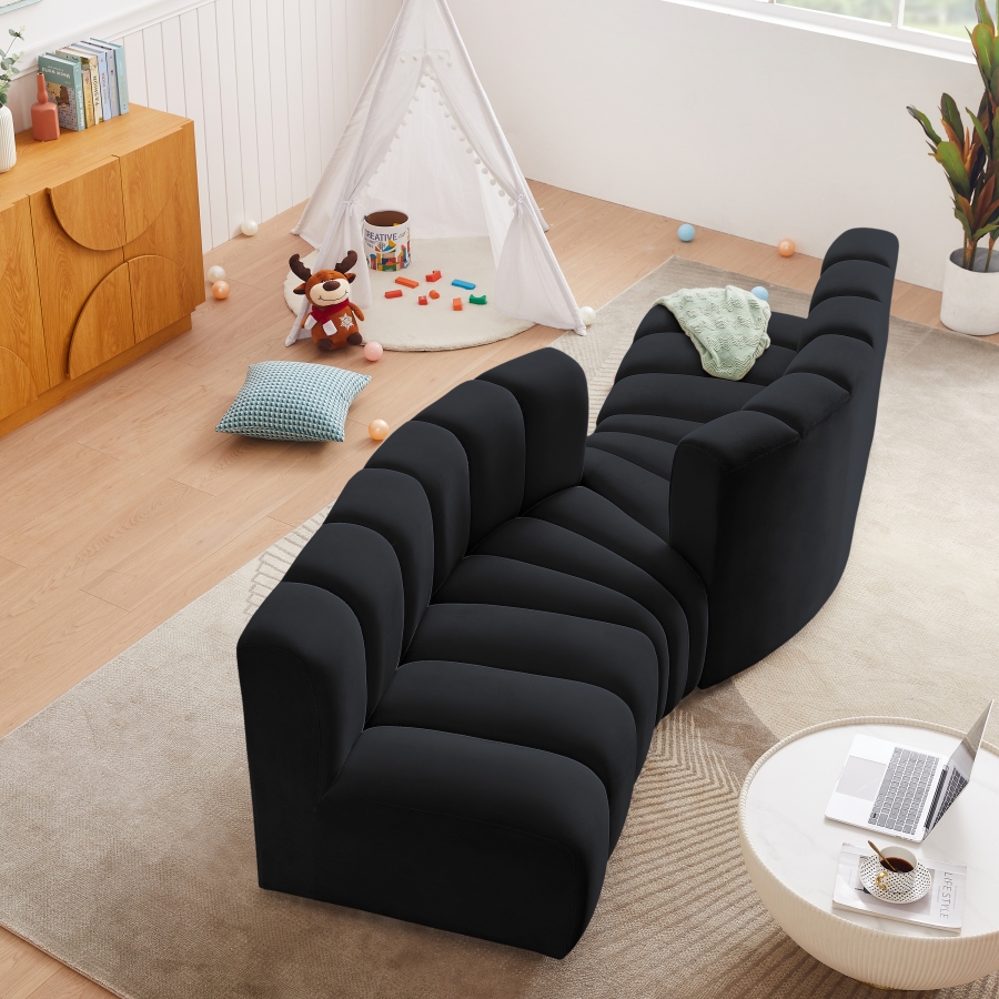 Arc 108" Velvet Upholstered 4pc. Modular Sectional