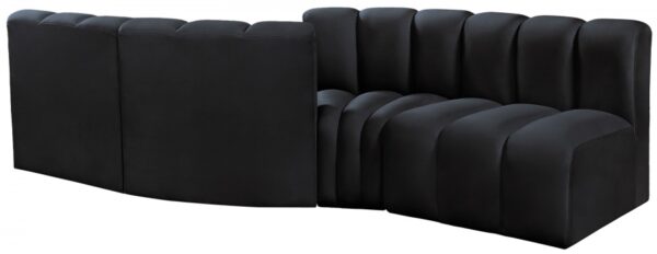 Arc 108" Velvet Upholstered 4pc. Modular Sectional