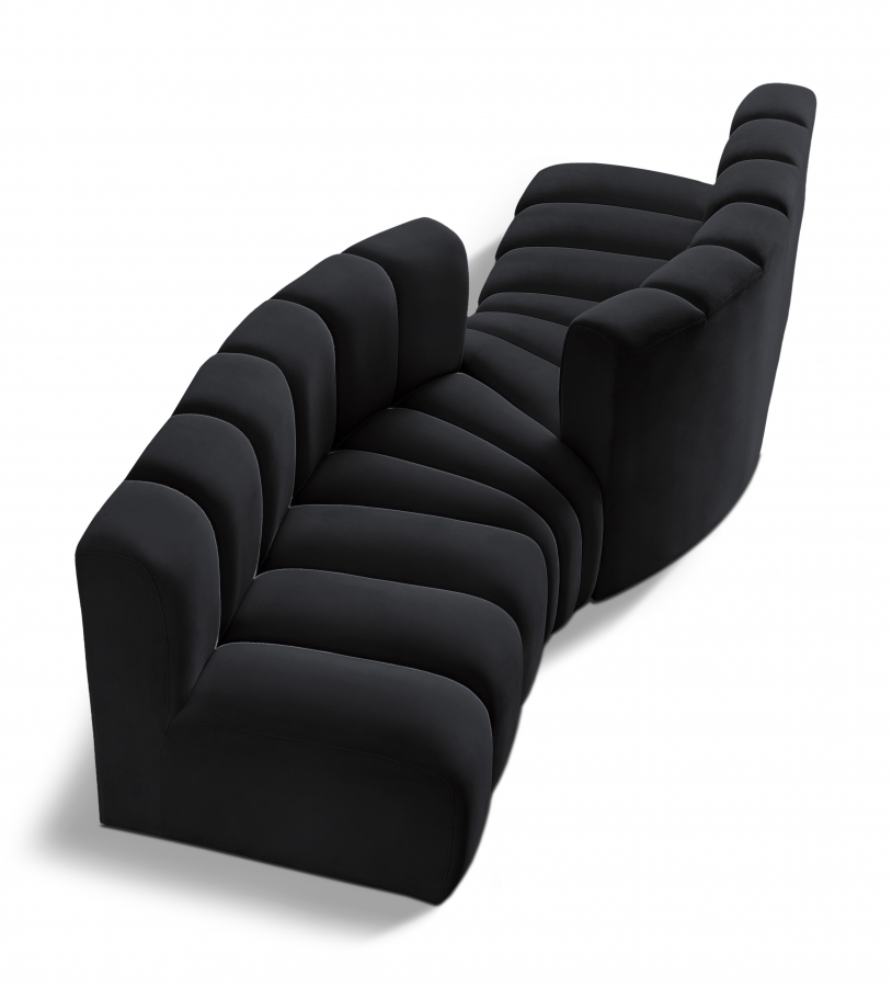 Arc 108" Velvet Upholstered 4pc. Modular Sectional