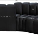 Arc 108" Velvet Upholstered 4pc. Modular Sectional