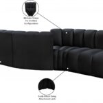 Arc 108" Velvet Upholstered 4pc. Modular Sectional