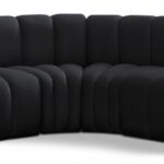 Arc 103" Velvet Upholstered 4pc. Modular Sectional