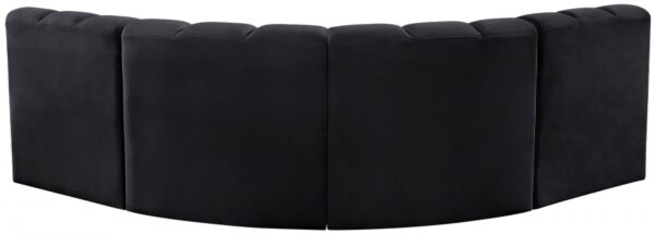 Arc 103" Velvet Upholstered 4pc. Modular Sectional