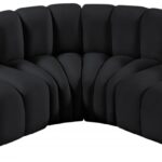 Arc 103" Velvet Upholstered 4pc. Modular Sectional