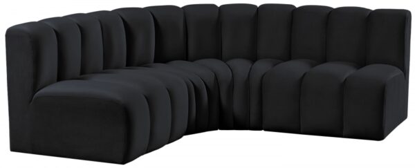 Arc 103" Velvet Upholstered 4pc. Modular Sectional