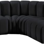 Arc 103" Velvet Upholstered 4pc. Modular Sectional