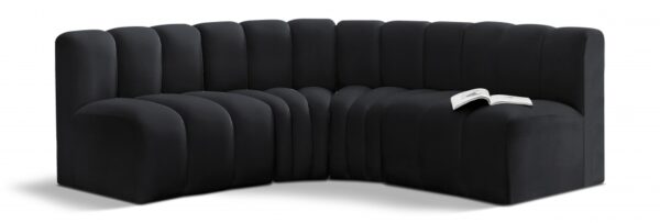 Arc 103" Velvet Upholstered 4pc. Modular Sectional