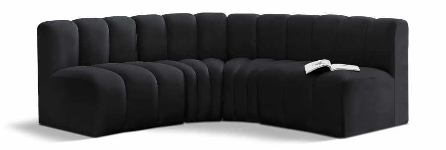 Arc 103" Velvet Upholstered 4pc. Modular Sectional