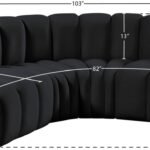 Arc 103" Velvet Upholstered 4pc. Modular Sectional