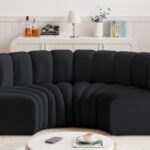 Arc 88" Velvet Upholstered 4pc. Modular Sectional