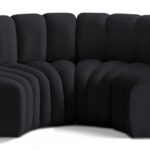 Arc 88" Velvet Upholstered 4pc. Modular Sectional