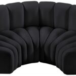 Arc 88" Velvet Upholstered 4pc. Modular Sectional
